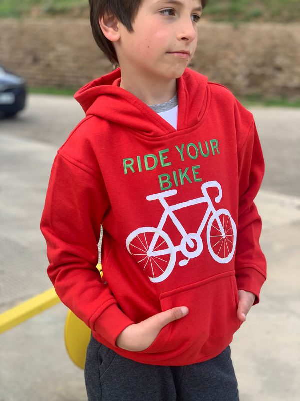 Camiseta Ride your bike roja niño 1