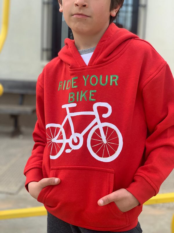 Camiseta Ride your bike roja niño 3