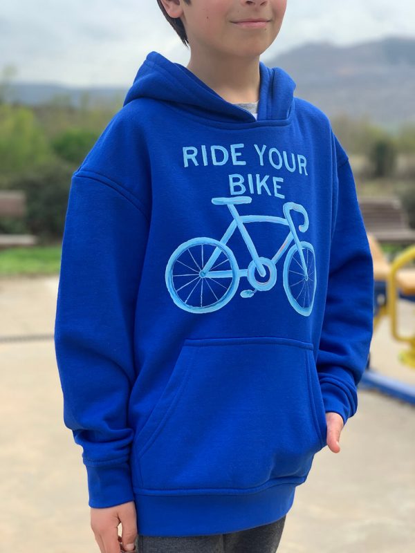 Sudadera Ride your bike azul niño 3